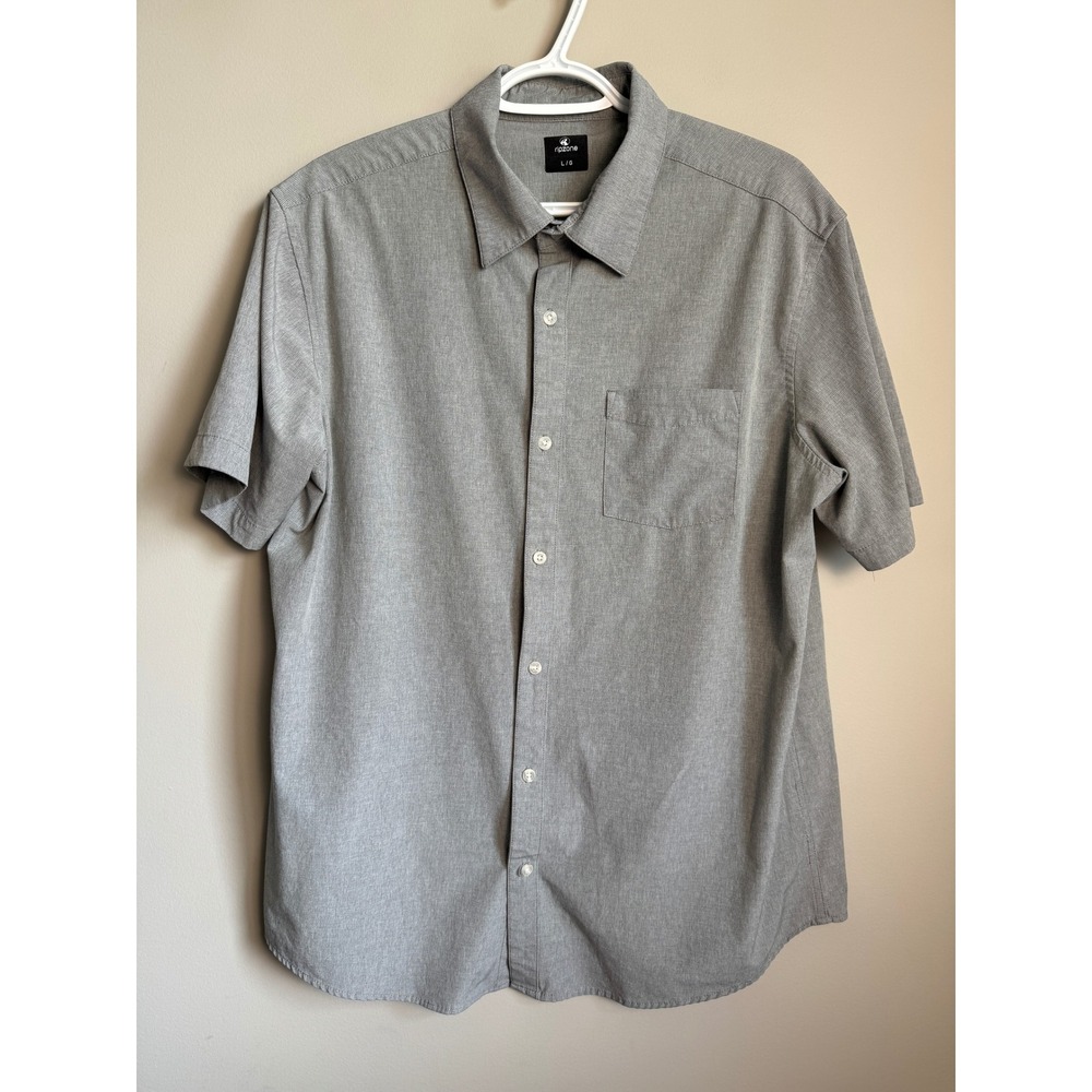 Ripzone Short Sleeve Button Up Shirt Grey Large Gorpcore Minimalist Skate Preppy